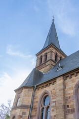 Church of Saarburg along river Saar in the state of Rhineland-Palatinate in Germany