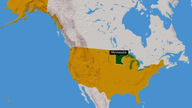 The State Of Minnesota.Political map of United States.Minnesota map.