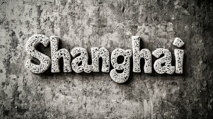Pumice Stone Shanghai City symbol art poster.