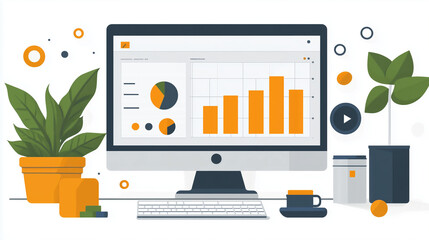 SEO report showing traffic analysis and ranking improvements on a clean white background.