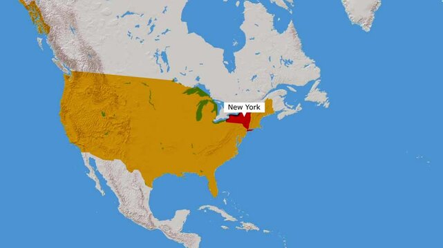 The State Of New York.Political map of United States.New York map.