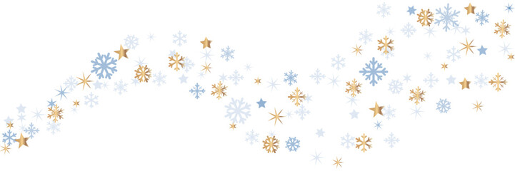 Long winter snowflakes background on white background. layout for print banner or website. Elements of your design. Vector graphics.