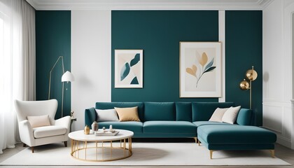 Photo interior modern design room 3d illustration