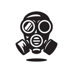 gas mask silhouette vector icon