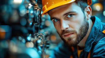 Obraz premium Automotive engineer inspecting electric vehicle components on an assembly line, highlighting the shift towards sustainable manufacturing in the automotive industry