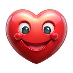 Naklejka premium The Smiley 3d love characters with red hearts element in smiling .