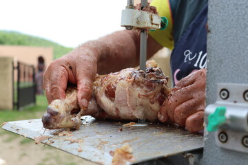découpe de viande mechoui