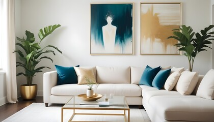 Fototapeta premium Photo interior modern design room 3d illustration