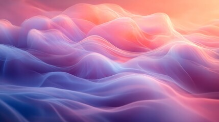 Obraz premium Abstract pastel wave-like patterns, ethereal and flowing. Art and design concept