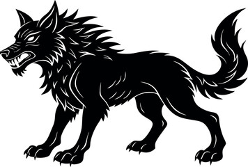 Unique Fenrir Silhouette Vector Illustration for Creative Graphic Design