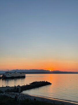 Edmonds ferry at sunset