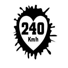 Road sign love heart 240 km/h vector