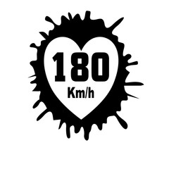 Road sign love heart 180 km/h vector