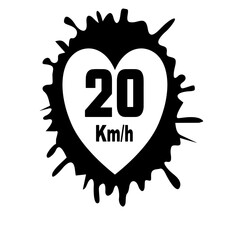 20 km/h toad sign sticker