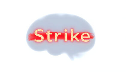 Disease Stroke written on a head shape isolated with white highlights, png