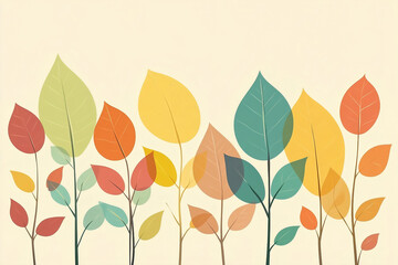 Fototapeta premium Simple and clean autumn background with leaves.