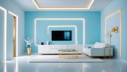 Photo interior modern design room 3d illustration