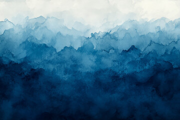 blue watercolor mountain landscapes and abstract art for nature-inspired decor