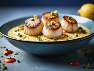 Seared Scallops with Creamy Sauce - Gourmet Seafood Dish