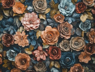 Paper Flower Wall: Vintage Floral Arrangement