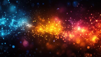 Fototapeta premium Abstract Network with Glowing Lights and Blurred Background