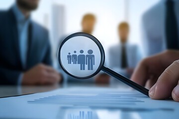 Job search concept. Hiring Human Resources. unemployment finding job search for resume register job interview, find your career. headhunting and recruitment process