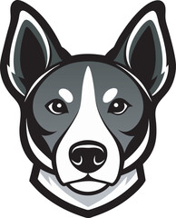 Black Dog Head Silhouette Perfect for Logos and Branding, Dog head silhouette vector