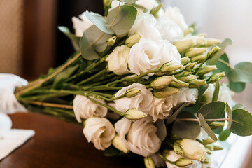 Elegant White Floral Bouquet with Greenery Accents