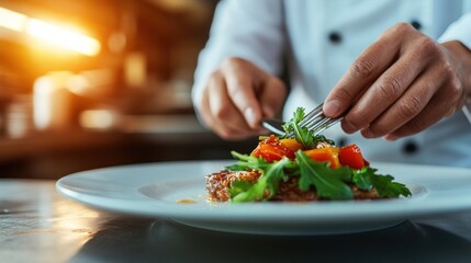 Migrant worker at a restaurant learning new culinary skills, symbolizing professional growth and adaptation in a new country