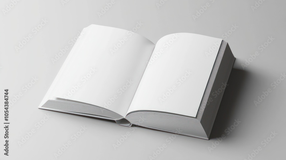 Poster open book with blank pages on a white background