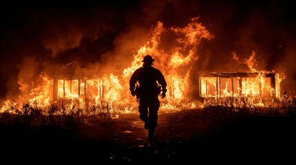 Person running from a burning building, representing the urgency and fear associated with life-threatening fire emergencies