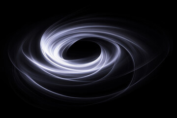 Abstract white swirl element in motion, smoke, light, vortex