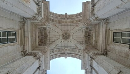 Fototapeta premium The element of the Arch of Triumph Rua Augusta in Lisbon, Portugal