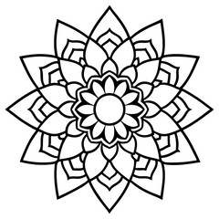 Exquisite Mandala Line Art Icons - Indian Style Vector Art