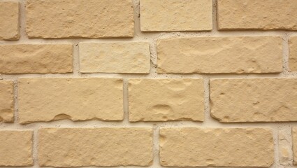 Fototapeta premium Texture of tan sandstone wall with smooth fitted stones and visible grain lines