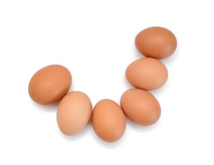 Eggs isolated on white background