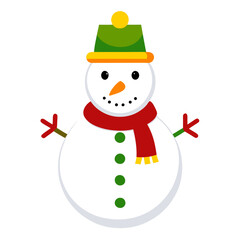 snowman with hat and scarf