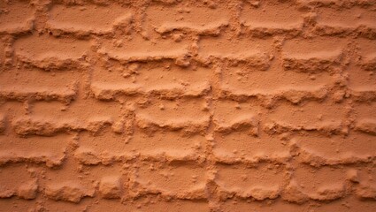 Fototapeta premium Rustic burnt orange clay bricks with earthy handmade texture and imperfections