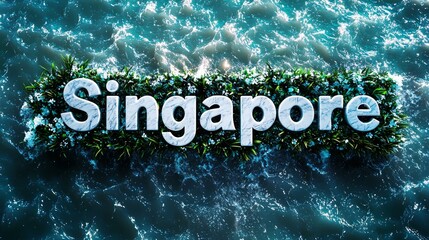 White Marble Singapore City symbol art poster.