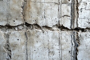 Fototapeta premium Close-up of a Cracked Concrete Wall with a Rough Texture