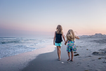 walking on the beach