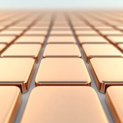 Fototapeta premium A close-up view of a grid of shiny, metallic square tiles.