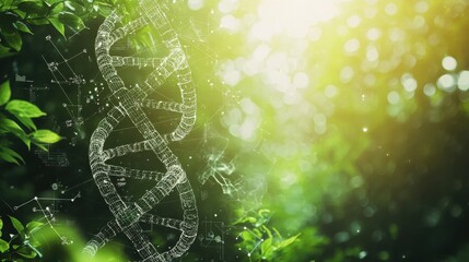 Obraz premium Fusion of Nature and DNA Science
