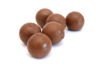 Chocolate candies isolated on white background
