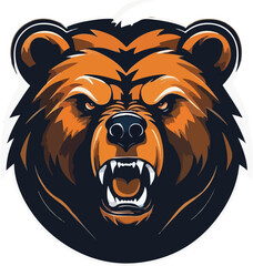 Bear Illustration vector design, bear logo, bear icon Design, Bear in forest