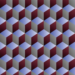 Seamless pattern of 3D cubes. Can be used as print, background, wallpaper, for fabric, textile, etc.