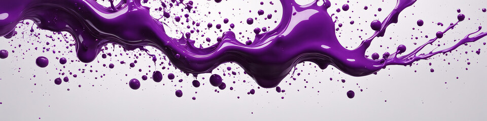 Creative paint splash in purple and black &ndash; trendy design for cosmetics or art