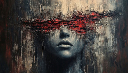 Abstract Portrait of Depression, Emotions Art Wallpaper  Mental Health Background design