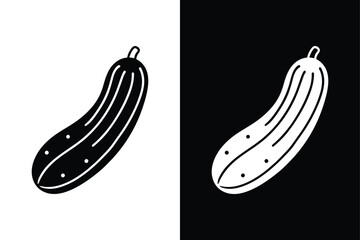 Versatile Cucumber Icons. Silhouette and Glyph Vector Designs