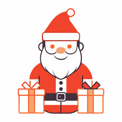 Santa Claus with a gift box